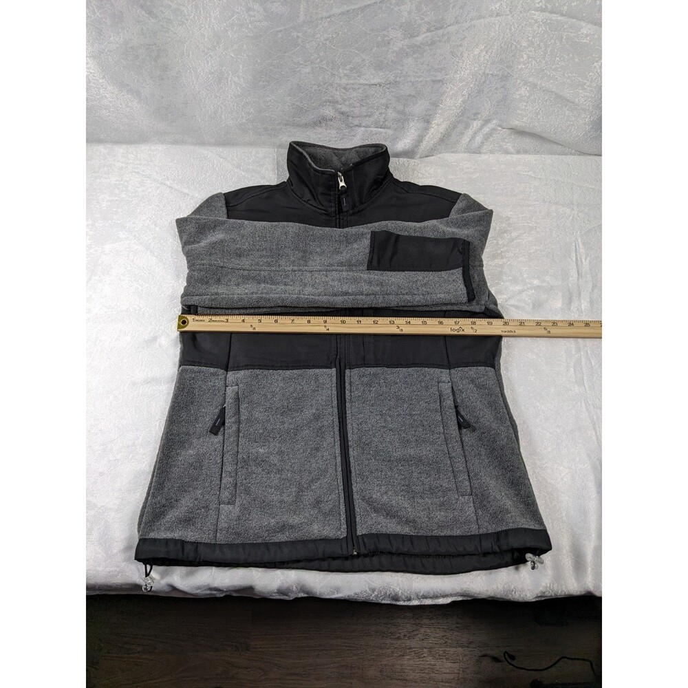 Free Country Women's Large Colorblock Fleece Hybrid Full Zip Jacket Gray Black - Picture 6 of 8